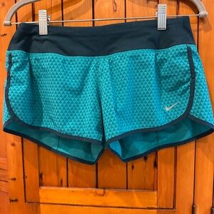 Nike Women's Geometric Teal Athletic Shorts